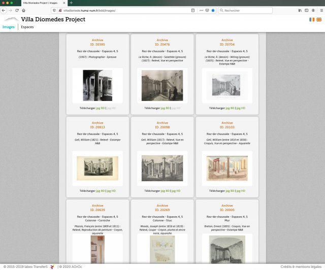 Site web des archives de la Villa de Diomède à Pompéi